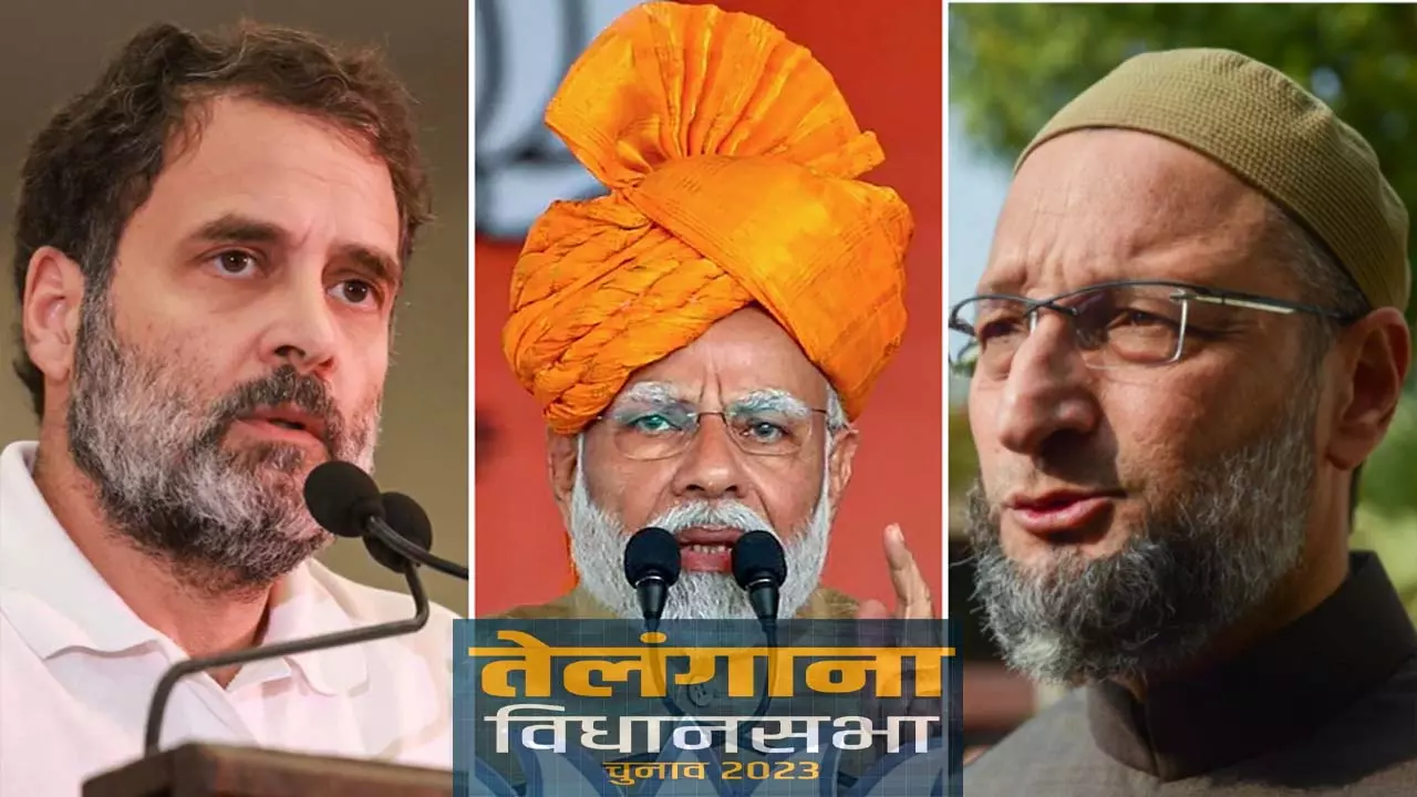 Round of politics, attack and counter attack continues between Rahul, PM Modi and Owaisi regarding assembly elections in Telangana