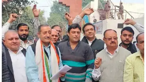 Congress Protest in Moradabad