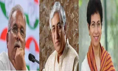 Bhupesh Baghel,  T. S. Singh Deo state Congress in-charge Shailja,
