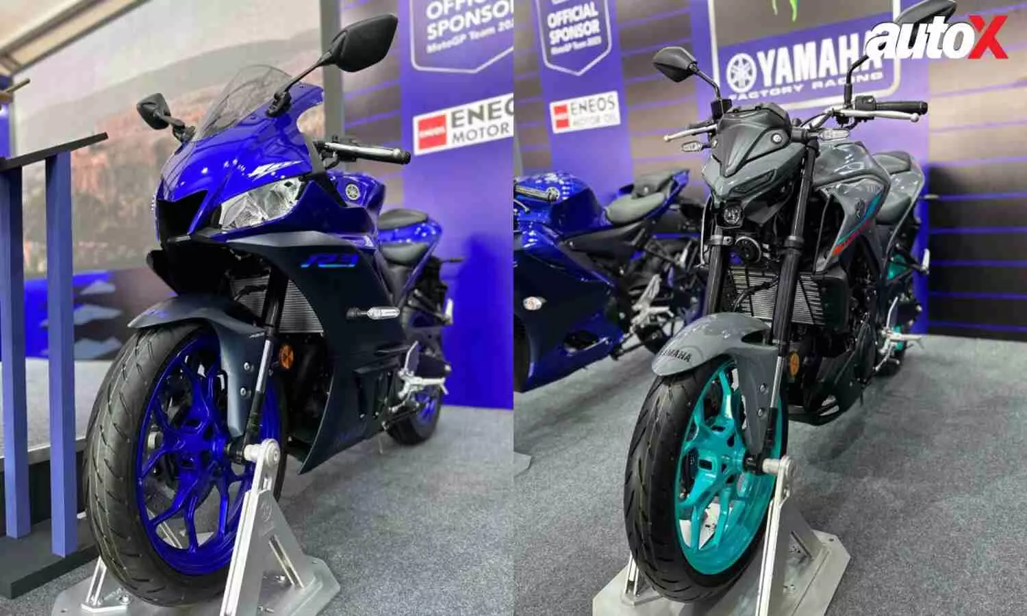 Yamaha R3 and MT 03 bikes