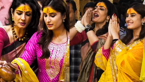 Raveena Tandon ने बेटी राशा संग किए सोमनाथ ज्योतिर्लिंग के दर्शन, वायरल हुई तस्वीरें