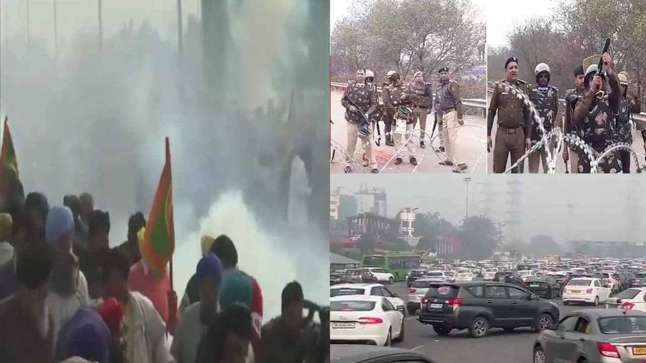 Tight security on Delhi border, ruckus at Shambhu border, police firing tear gas shells, common people troubled by jam