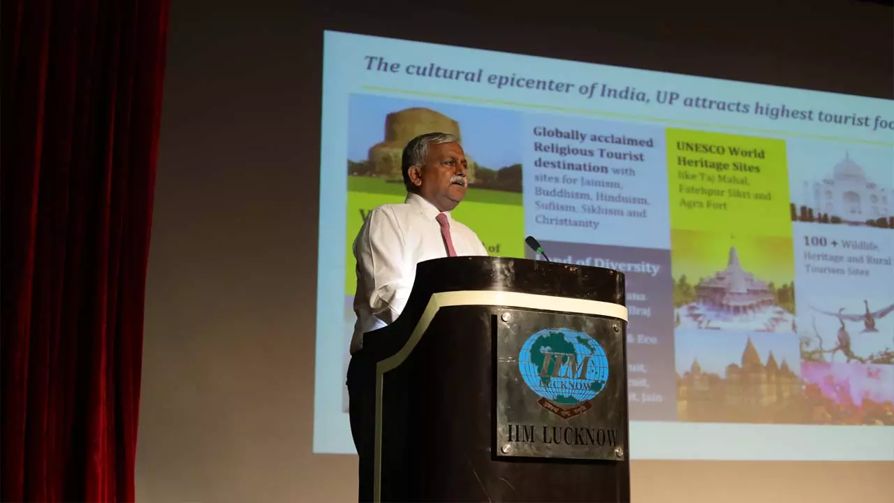 Avnish Kumar Awasthi addressed the interactive session titled Destination Uttar Pradesh organized by IIM Lucknow