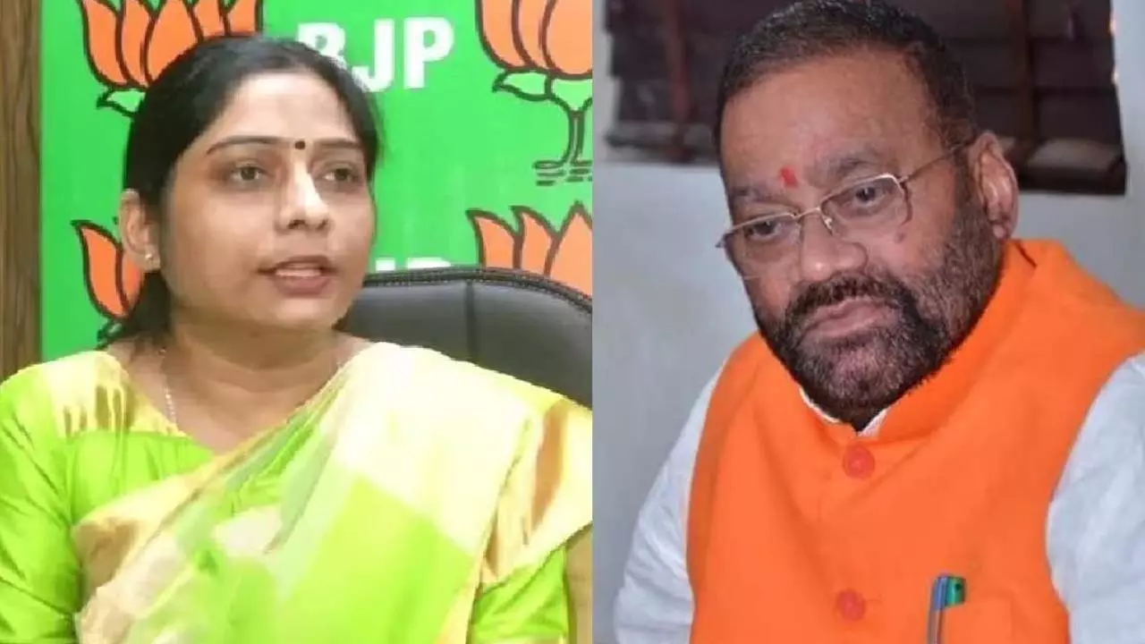 Swami Prasad Mauryas daughter BJP MP Sanghamitra Maurya got angry after being questioned about her father