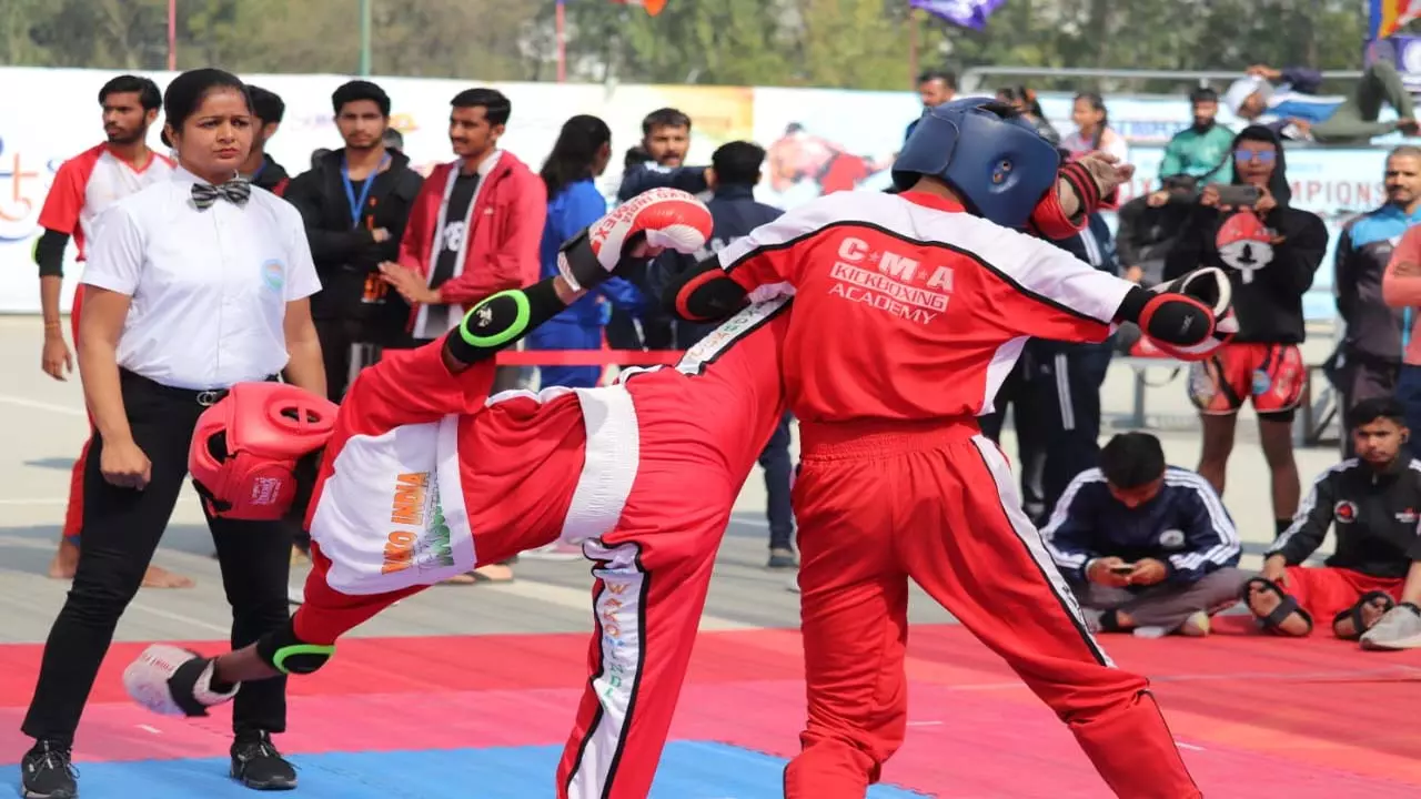 The passion of the participants was visible on the third day of Kick Boxing Championship in Meerut