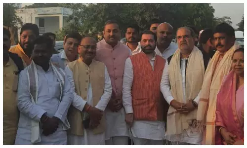 बाराबंकी में भाजपा प्रदेश अध्यक्ष।