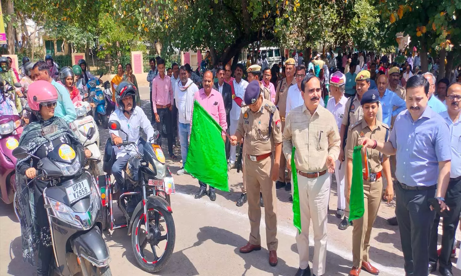 Chitrakoot Police launched voter awareness campaign, issued stickers for two wheelers