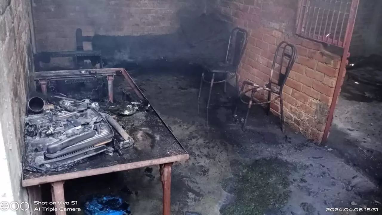 The contents of two houses were burnt to ashes in the fire