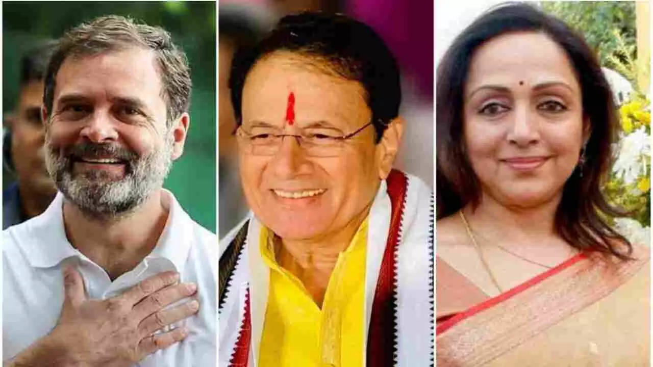 Rahul Gandhi, Arun Govil and Hema Malini