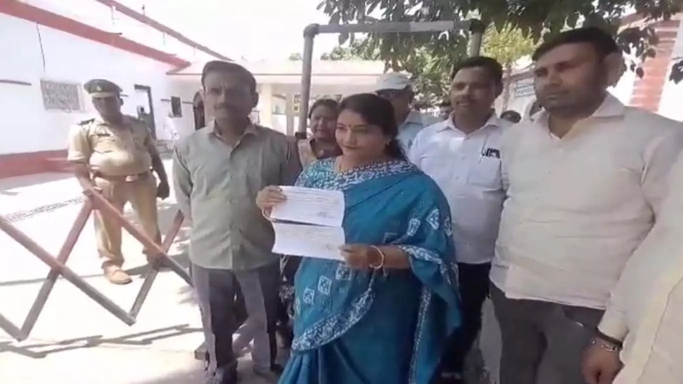 Bharatiya Janata Party MP Ramshankar Katherias wife withdrew her nomination papers