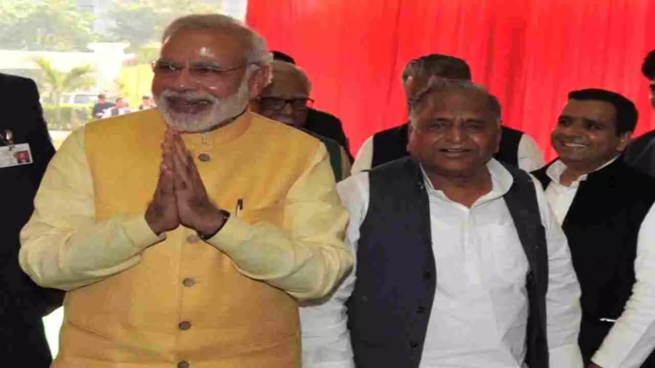 Prime Minister Modi and Mulayam Singh Yadav