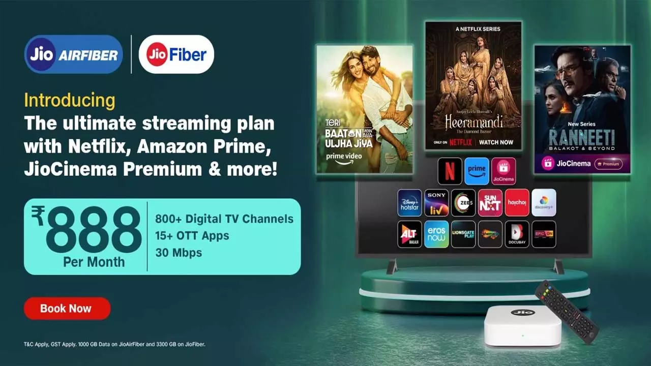Jio launches new OTT streaming plan, 15 OTT apps available for Rs 888