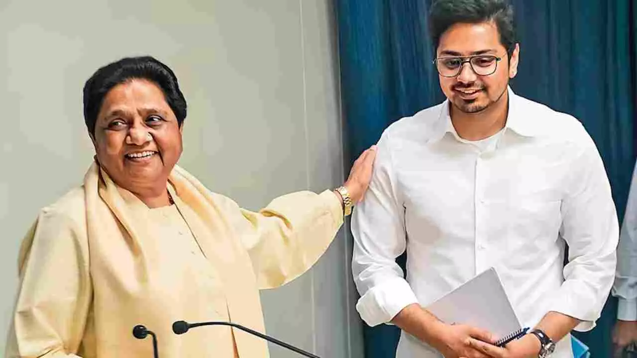 Mayawati and Akash Anand