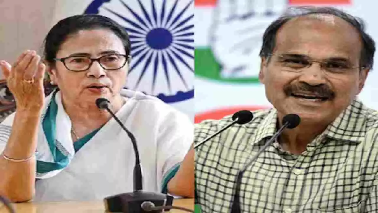 Mamata Banerjee and Adhir Ranjan Choudhary