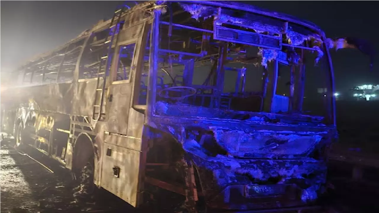 Haryana Nuh Tourist Bus Fire