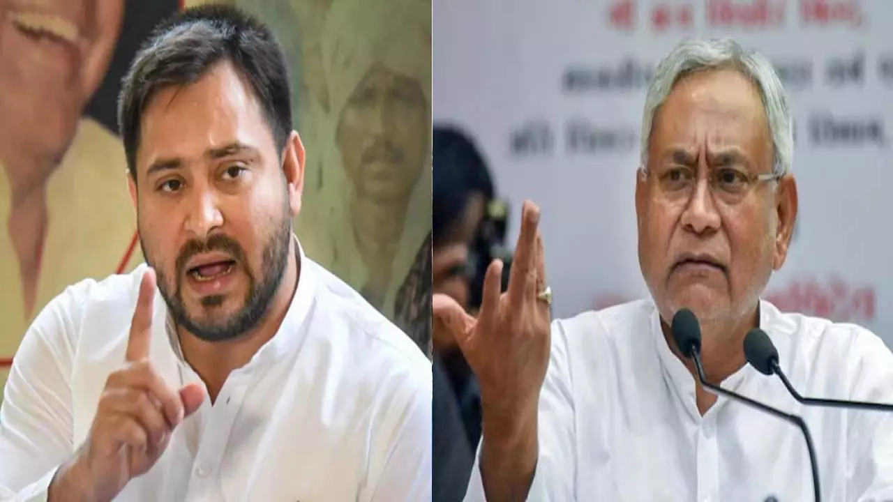 RJD leader Tejashwi Yadav - Bihar Chief Minister Nitish Kumar