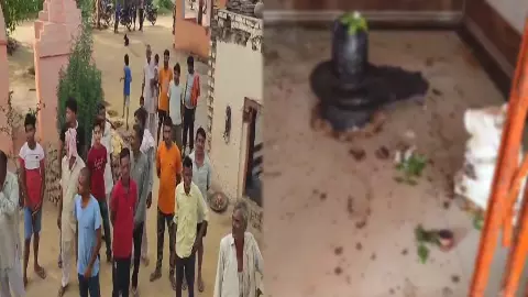 Blood Tilak on idols in temple, villagers angry, said - tampering with faith Blood Tilak on idols in temple, villagers angry, said - tampering with faith