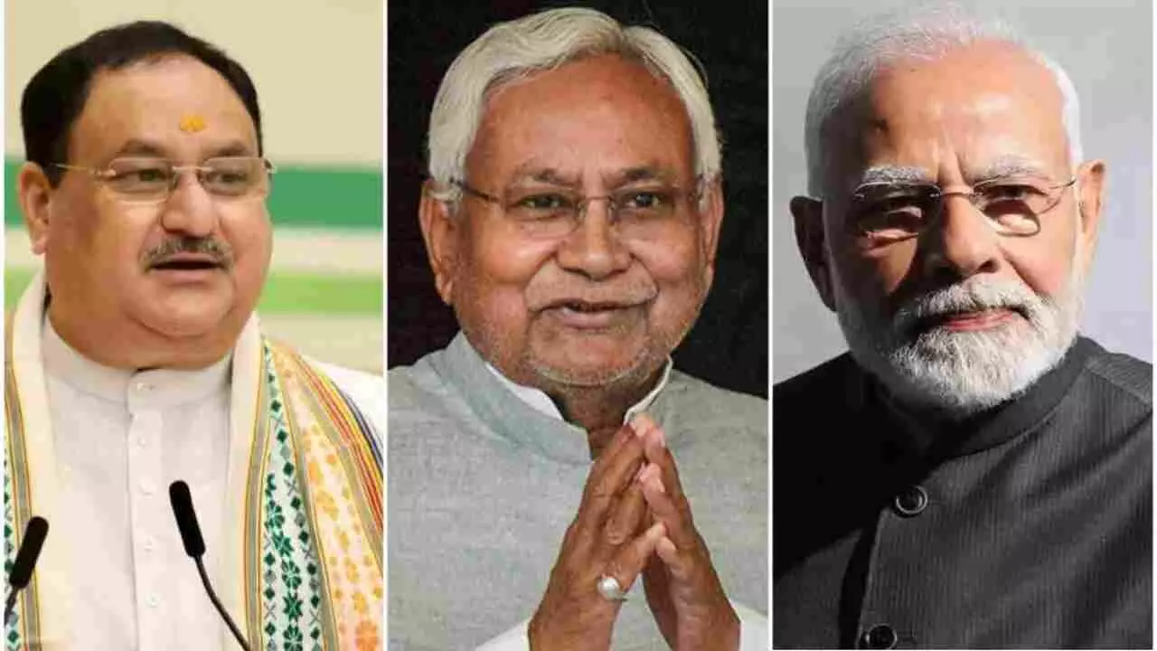JP Nadda, Nitish Kumar , PM Modi