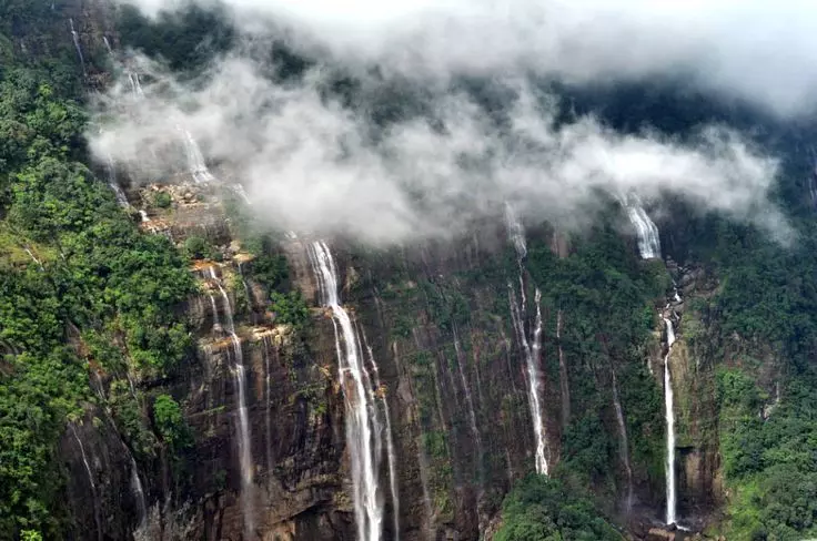 Seven Sisters Waterfall In Meghalaya