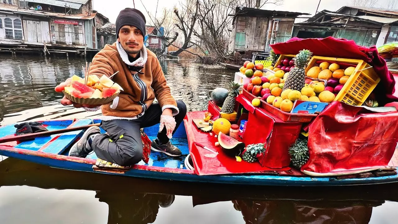 Fruit Chaat in Kashmir Dal Lake