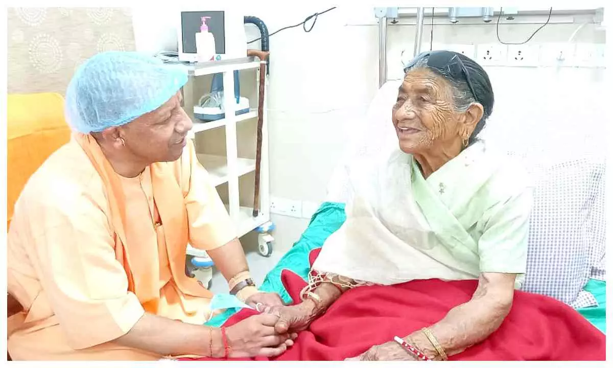 CM Yogi and His Mother Savitri devi
