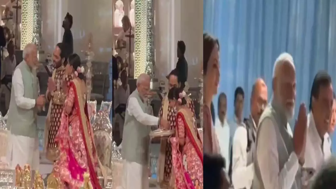 PM Modi gave auspicious blessings to Anant and Radhika, Ambani family gave a grand welcome to the Prime Minister