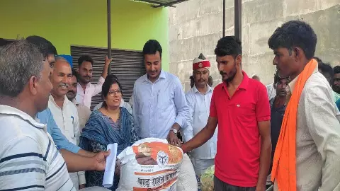 Relief material distributed to flood affected families, administration providing every help to the affected Relief material distributed to flood affected families, administration providing every help to the affected