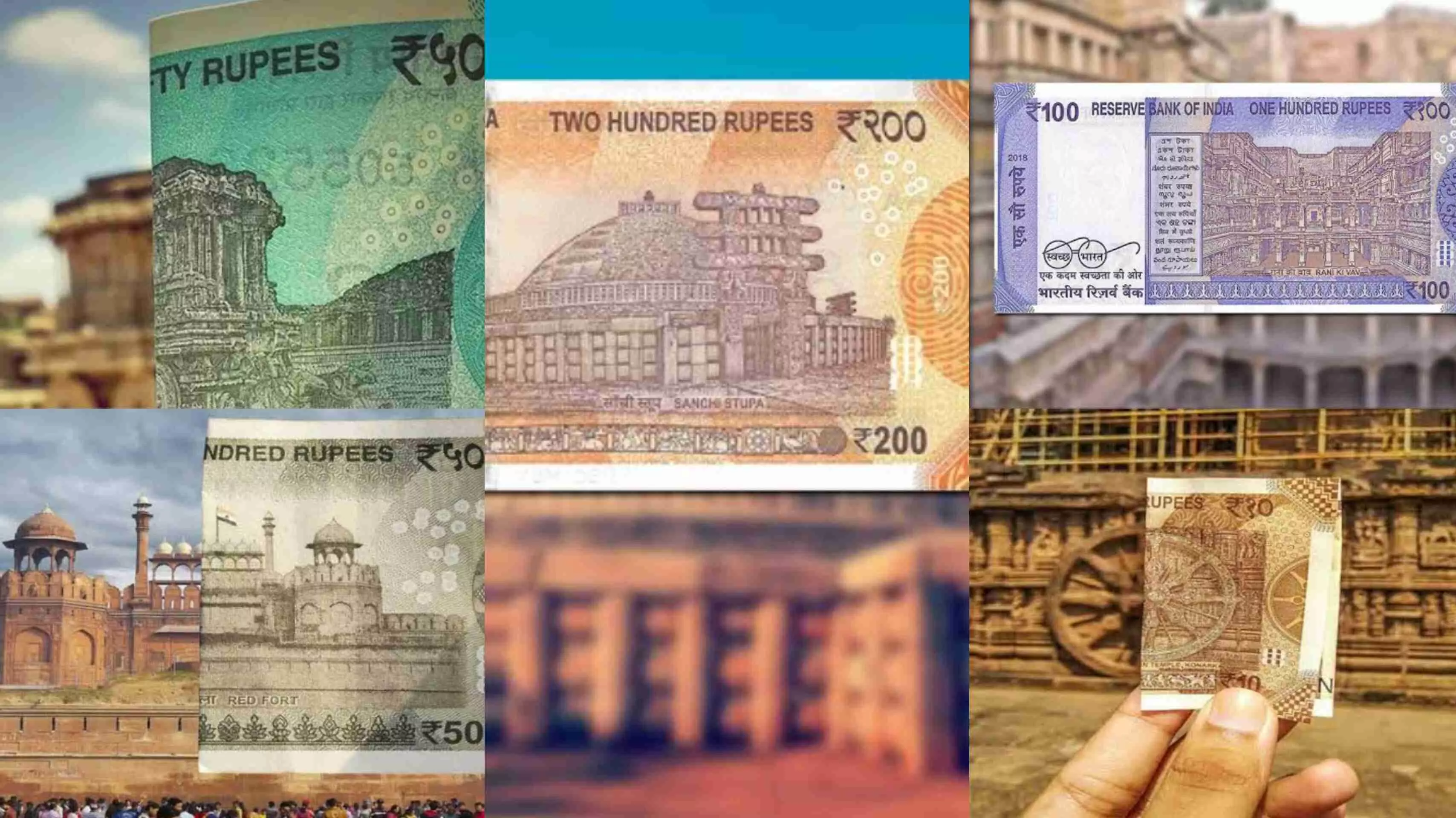 Monuments Print on Indian Currency