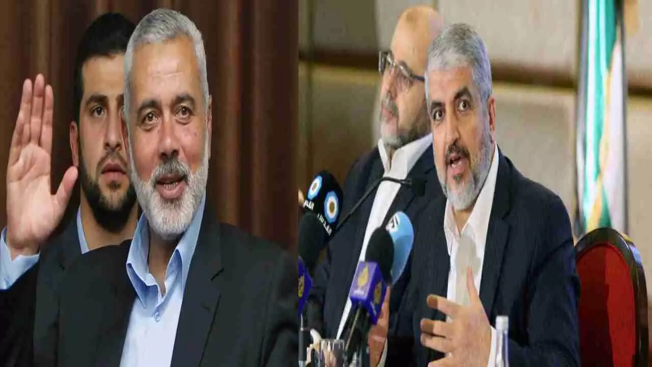Ismail Haniyeh and Khaled Meshaal
