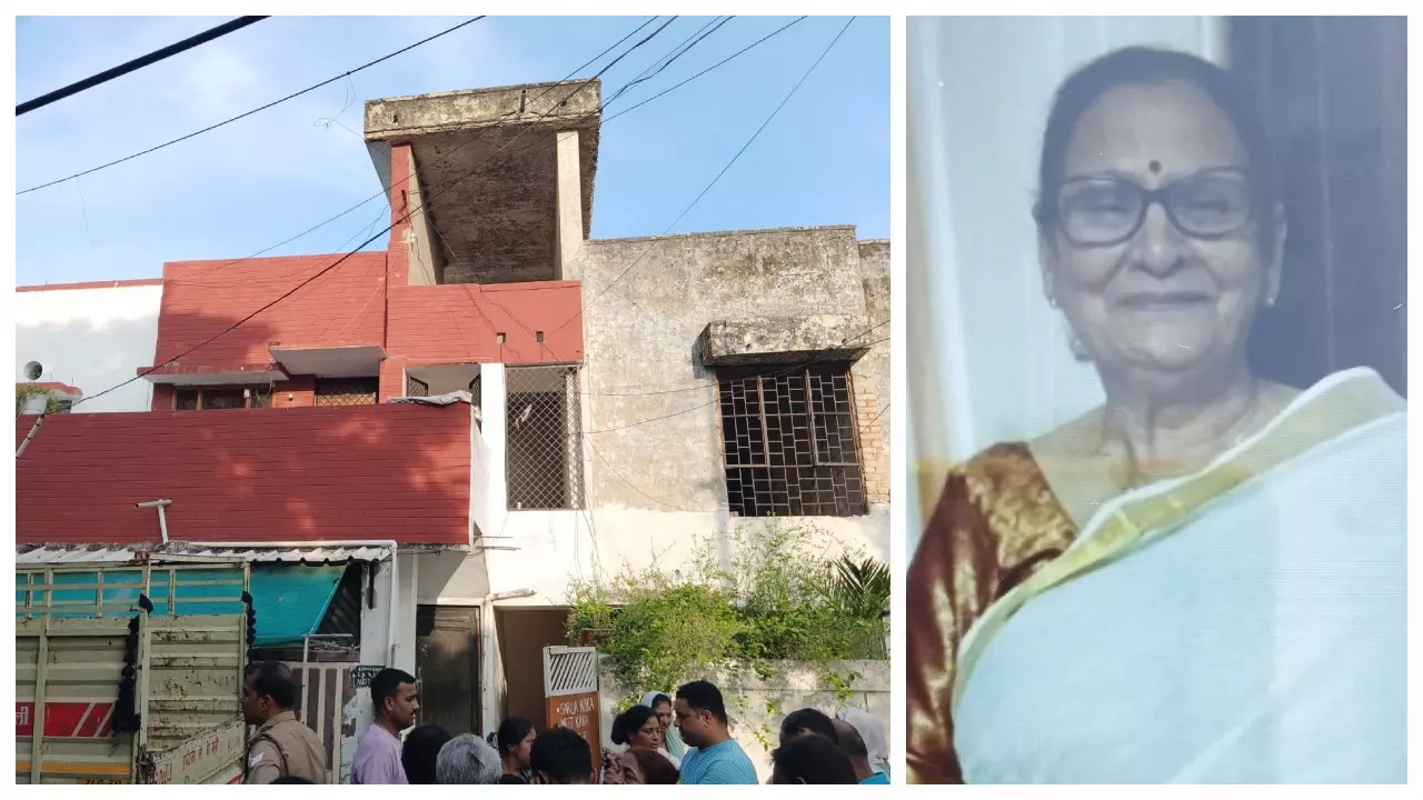 सरोजनी नगर के इसी घर में हुई महिला की हत्या (बाएं), फ़ाइल फोटो- मृतका सरला काका (दाएं):