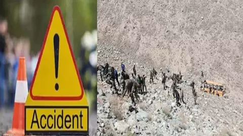 A terrible accident happened in Leh, bus fell into 200 meter deep gorge, 6 died, 19 injured
