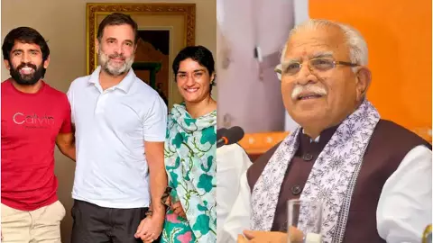 बजरंग पूनिया और विनेश फोगाट की राहुल से मुलाकात ( Pic- Social- Media)