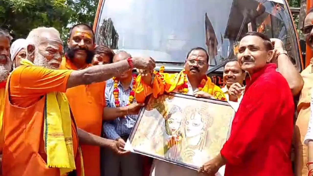 New Standard Public School manager Shashikant Sharma donated a hearse to Sankat Mochan Dham