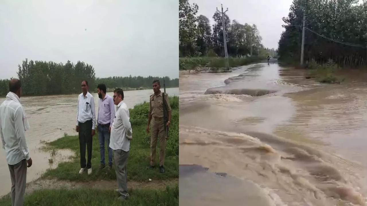 Crops drowned in the fields , Water entered the houses of many villages, traffic stopped