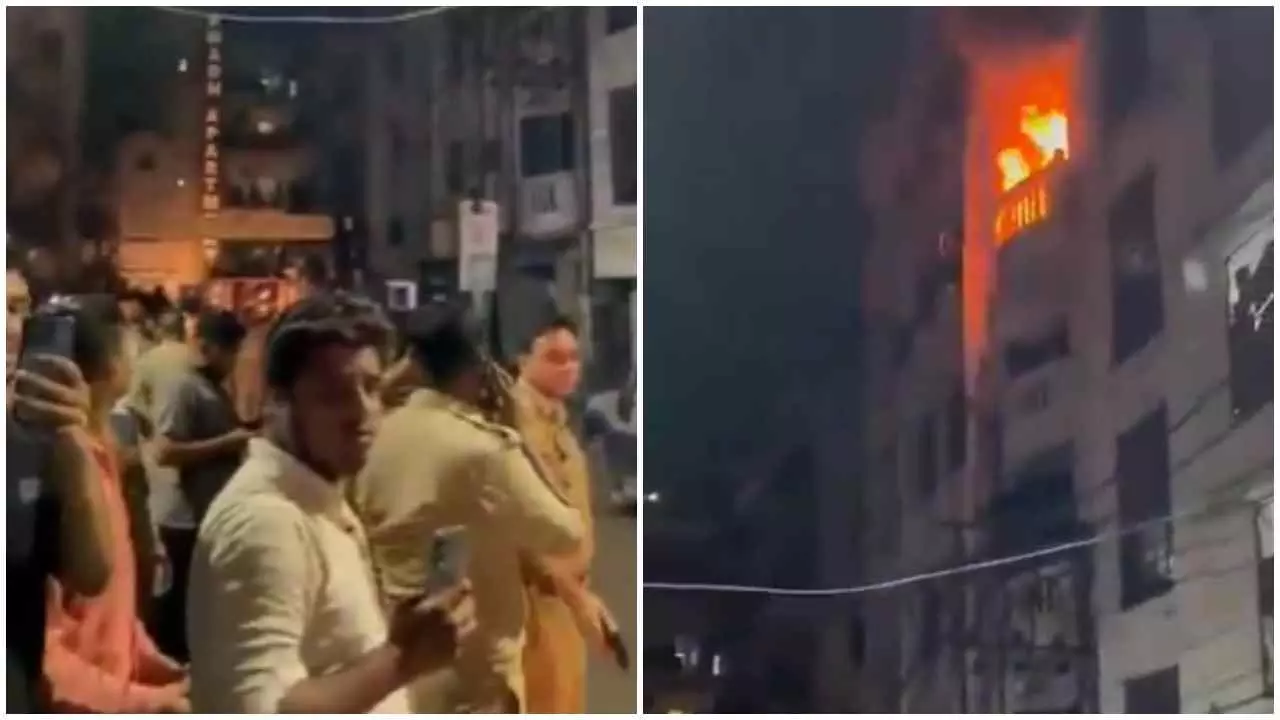 Lucknow Fire News : चार मंजिला इमारत में लगी भीषण आग, धुएं के गुबार से मचा हड़कम्प