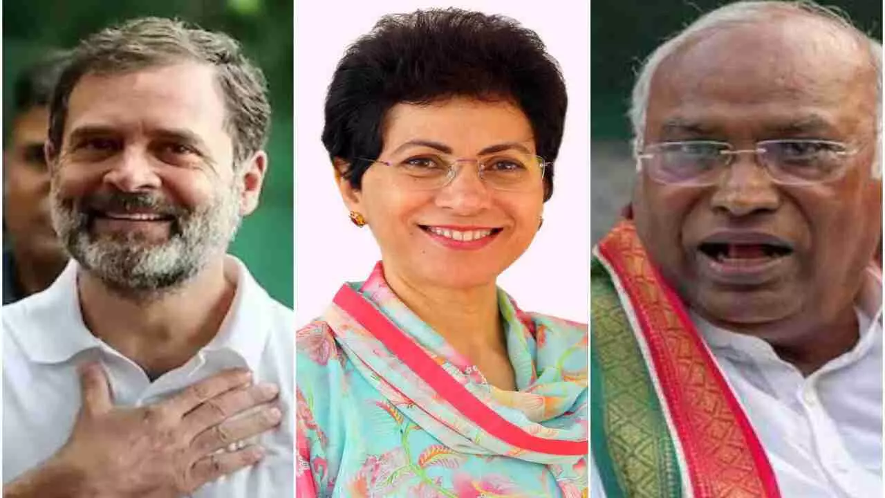 Rahul Gandhi, Kumari Selja, Mallikarjun Kharge