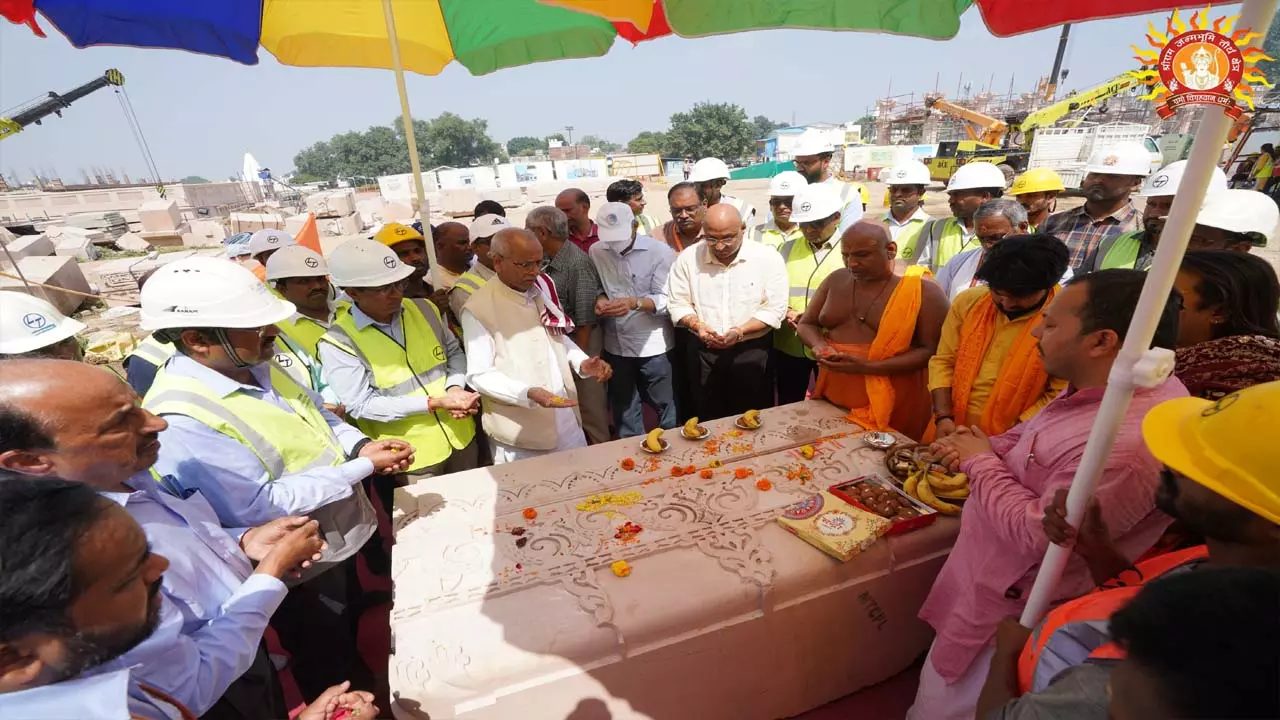 The first stone of the peak of Shri Ram Janmabhoomi temple was worshipped and installed, construction will be completed in four months