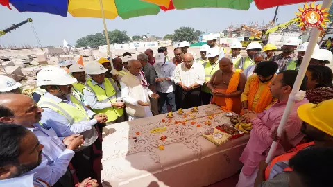 The first stone of the peak of Shri Ram Janmabhoomi temple was worshipped and installed, construction will be completed in four months