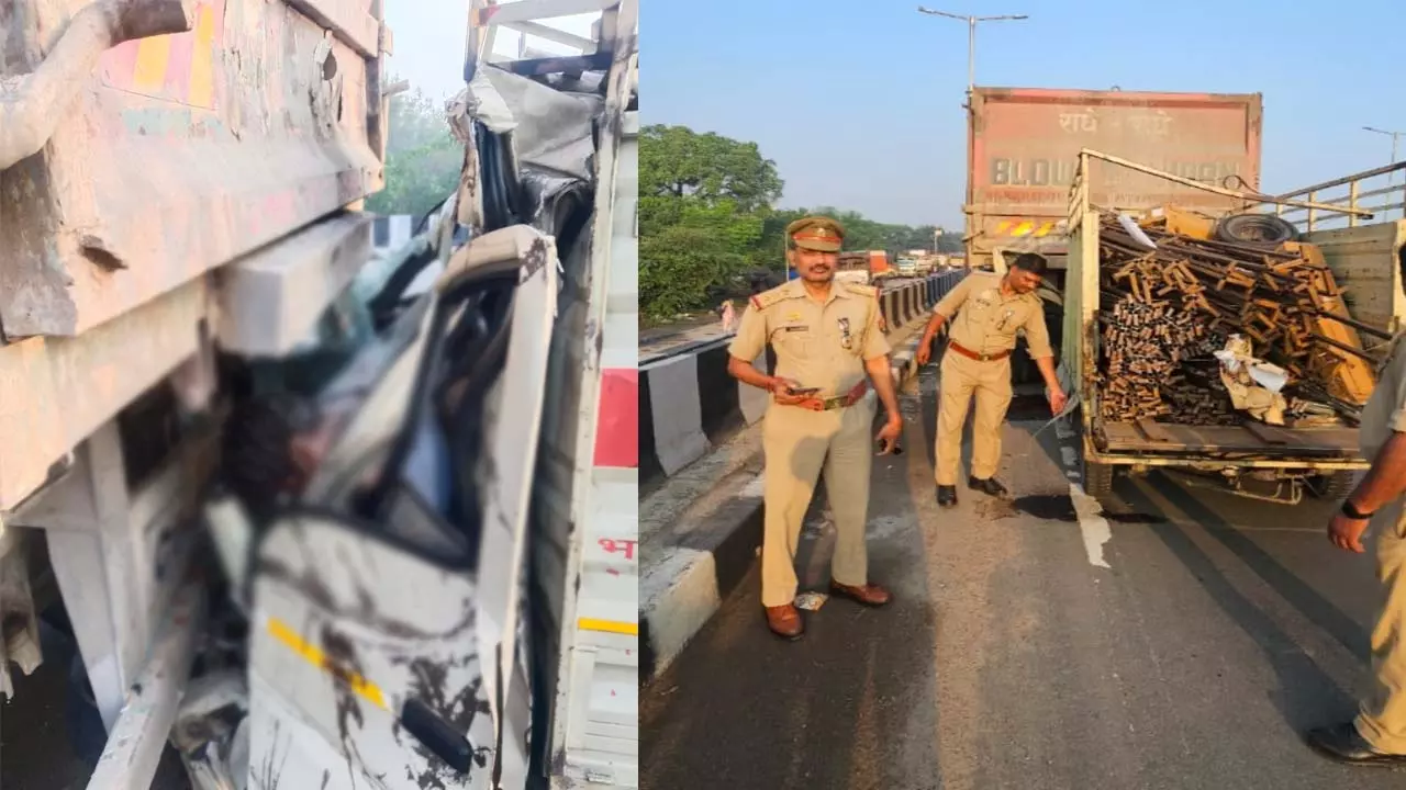 Loader hit dumper on highway under Naubasta police station area