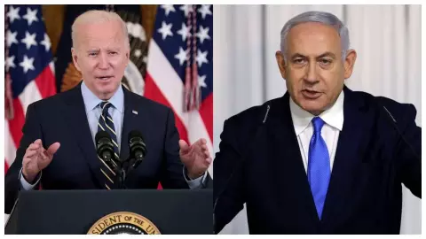 US President Joe Biden and Israel PM Benjamin Netanyahu US President Joe Biden and Israel PM Benjamin Netanyahu