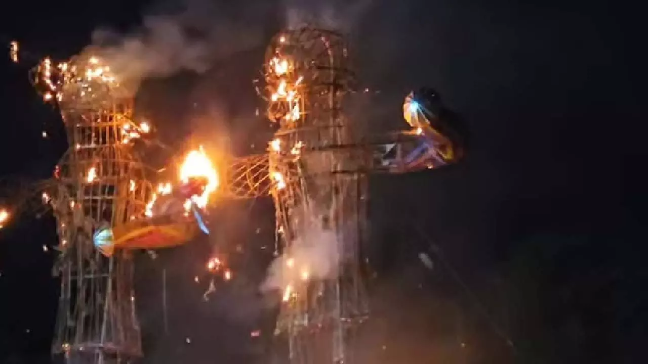 Ravans effigy burnt in many places in Shravasti, Jai Shri Ram echoed