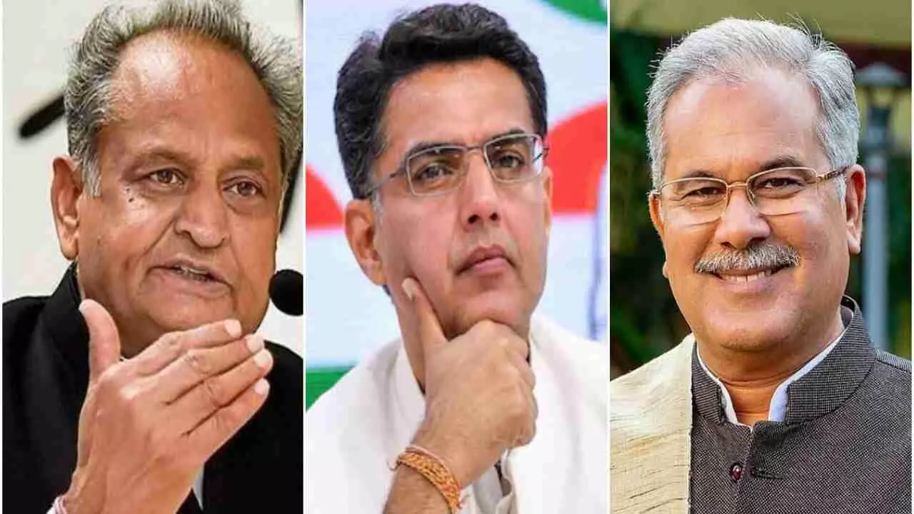 Ashok Gehlot, Sachin Pilot, Bhupesh Baghel