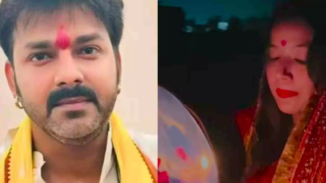 Pawan Singh Left Her Wife Jyoti Singh Karva Chauth Video Viral