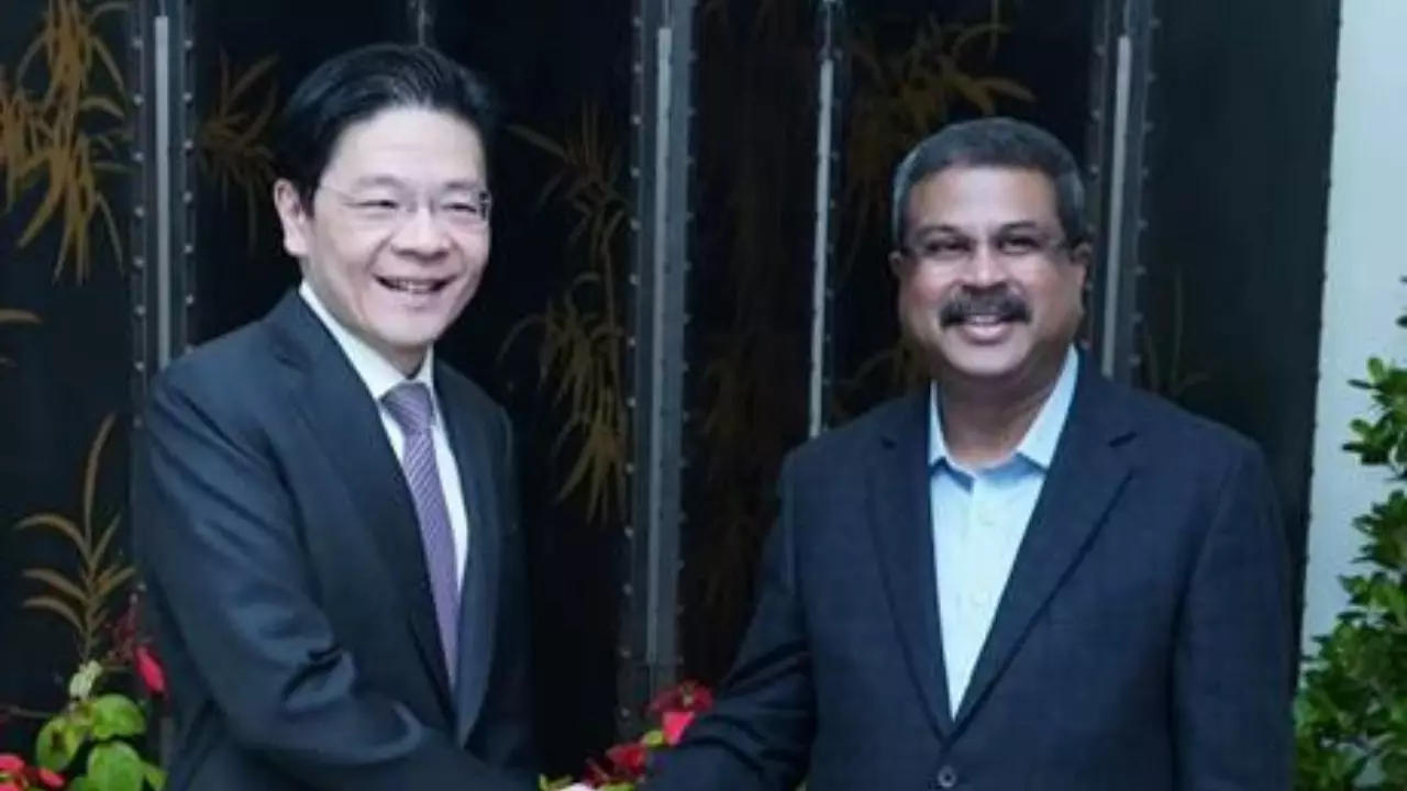 Union Education Minister Dharmendra Pradhan Met Singapore Prime Minister Lawrence Wong