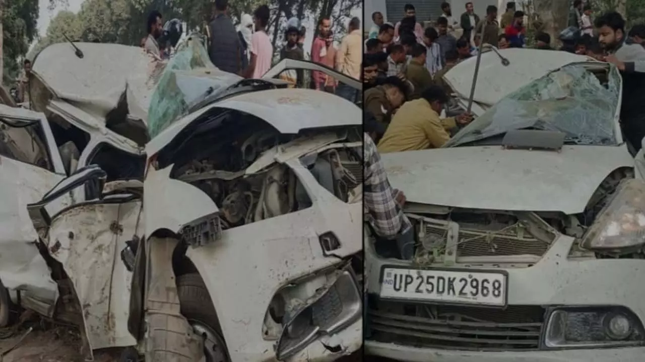 The car of people going to Uttarakhand collided with a tree, two died and three seriously injured