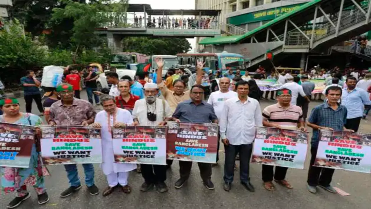 Protest Against Atrocities On Hindus In Bangladesh