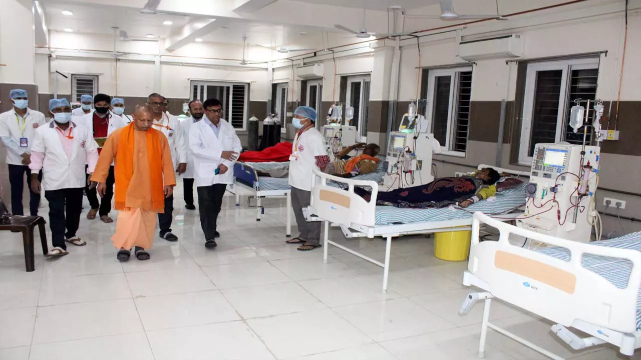 Chief Minister Yogi Adityanath inspects dialysis unit at Mahayogi Gorakhnath University Hospital