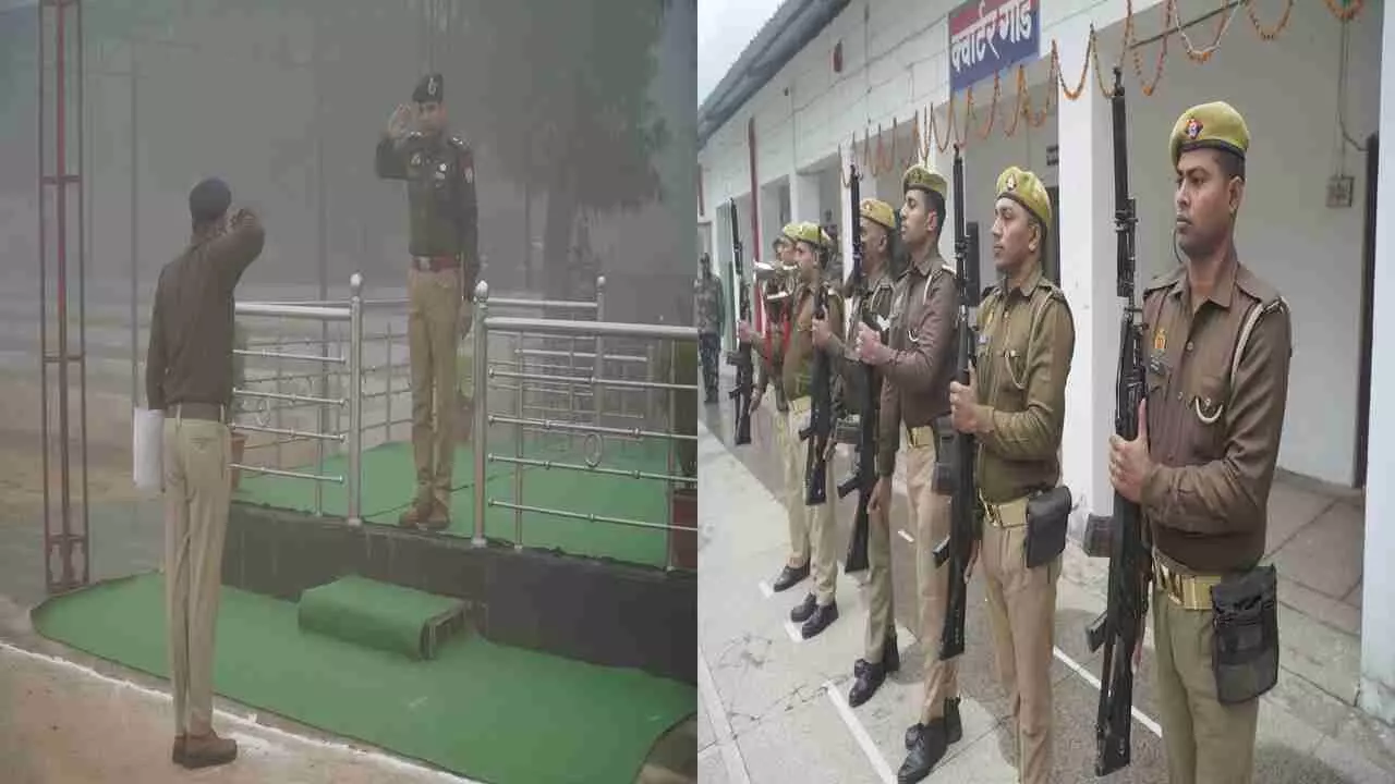 Etawah News: SSP ने पुलिस लाइन में ली सलामी, पुलिस कर्मियों को कराई परेड