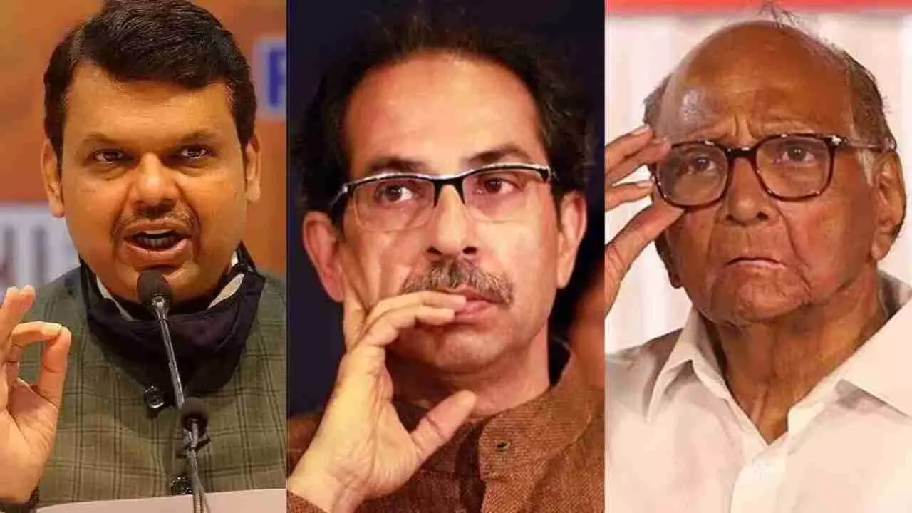 Devendra Fadnavis, Uddhav Thackeray, Sharad Pawar