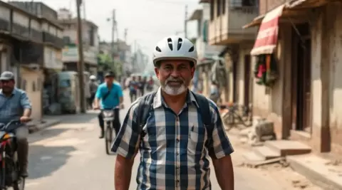 Panna police issues challan to Sushil Shukla for not wearing helmet while walking Panna police issues challan to Sushil Shukla for not wearing helmet while walking